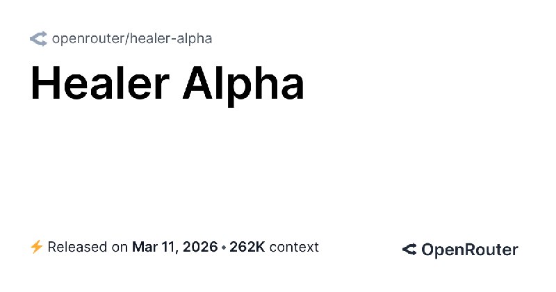 Healer Alpha - API Pricing & Providers