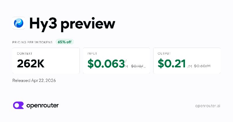 Hy3 preview - API Pricing & Benchmarks