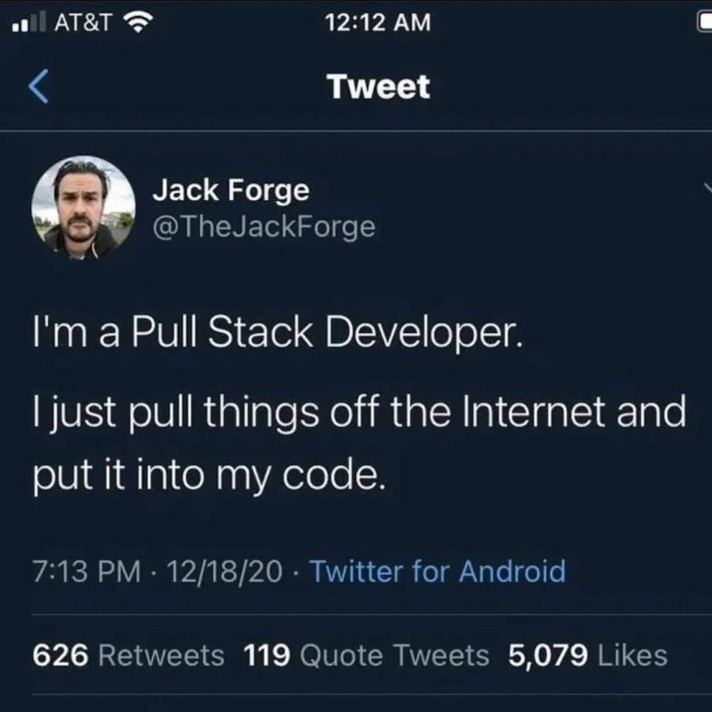 @ProgrammerHumor Pull Stack Developer