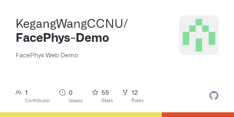 GitHub - KegangWangCCNU/FacePhys-Demo: FacePhys Web Demo