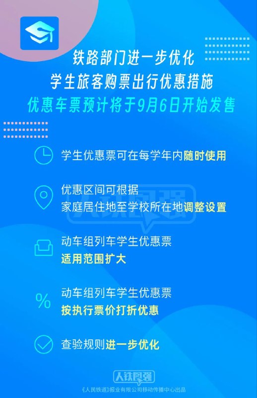 铁路部门进一步优化学生旅客购票出行优惠措施一是学生优惠票可在每学年内随时使用