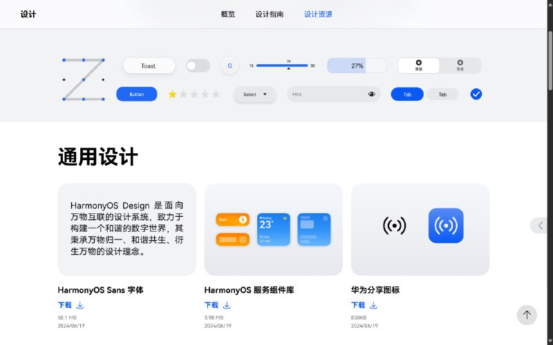 问：新国标发布后，HarmonyOS Sans 有没有更新过？为什么官网上下载下来的字体，修改日期还停在 2021 年、版本号停在 1.0？答：因为你开的是 HarmonyOS 的文档（图一），不是 ~ NEXT 的文档
